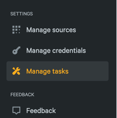 Puppet Remediate navigation with Manage Tasks selected